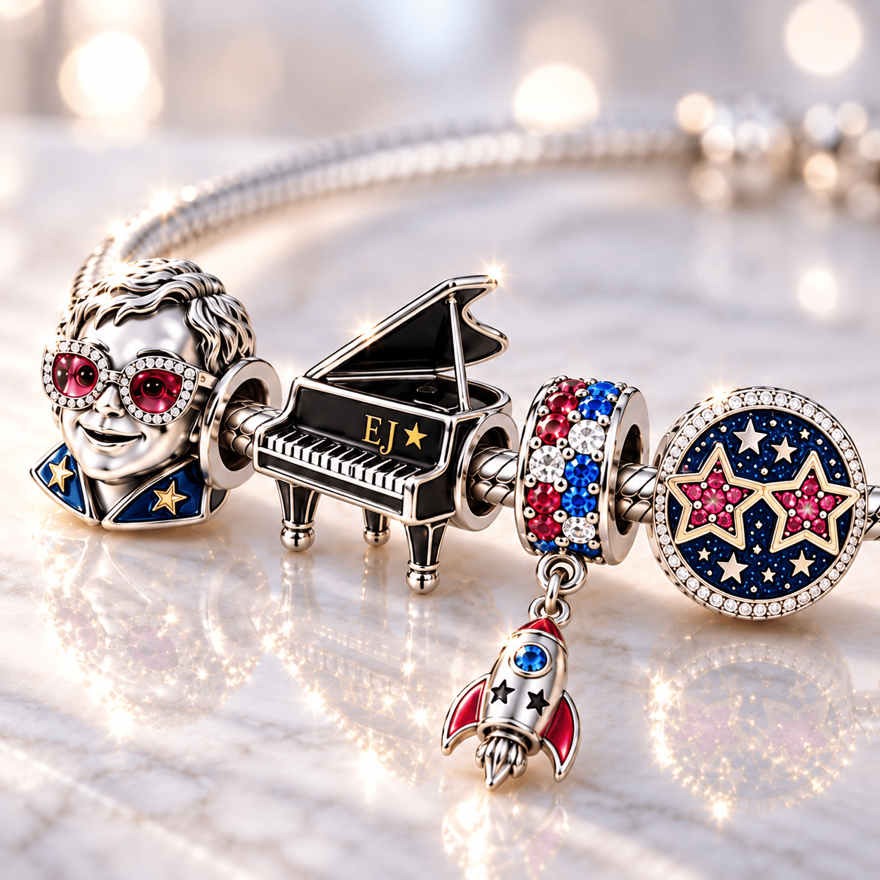 ETJ Silver Charm Bracelet Set BMD