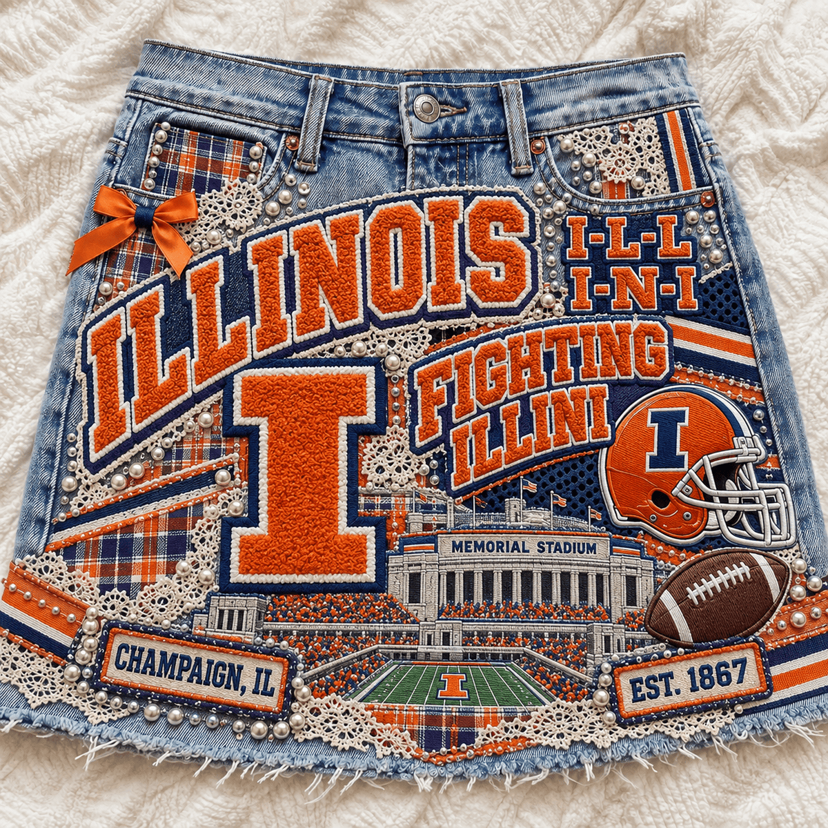 IFI Embellished Denim Skirt NTKO