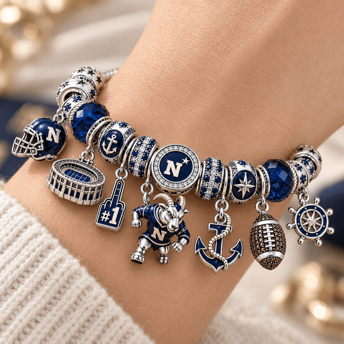 NMSM Silver Charm Bracelet Set NTTB