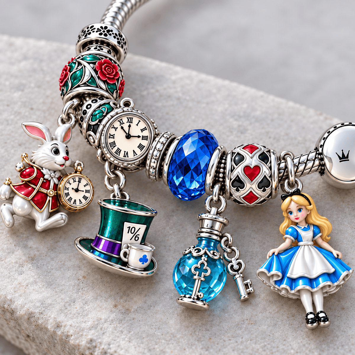 ALW Silver Charm Bracelet Set NTTB
