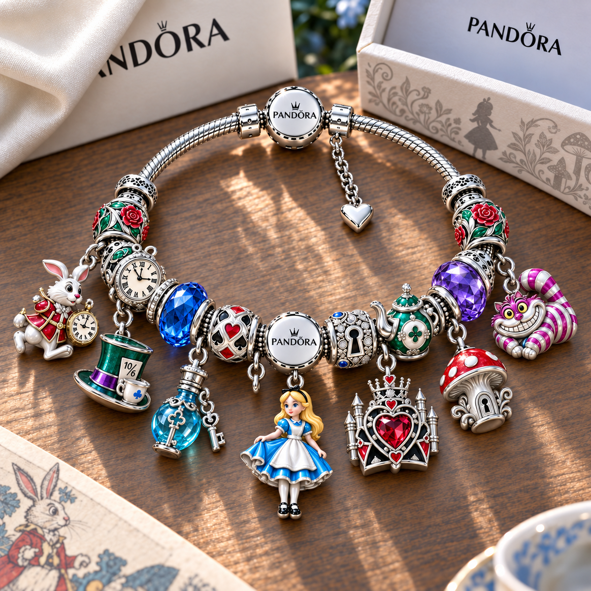 ALW Silver Charm Bracelet Set NTTB