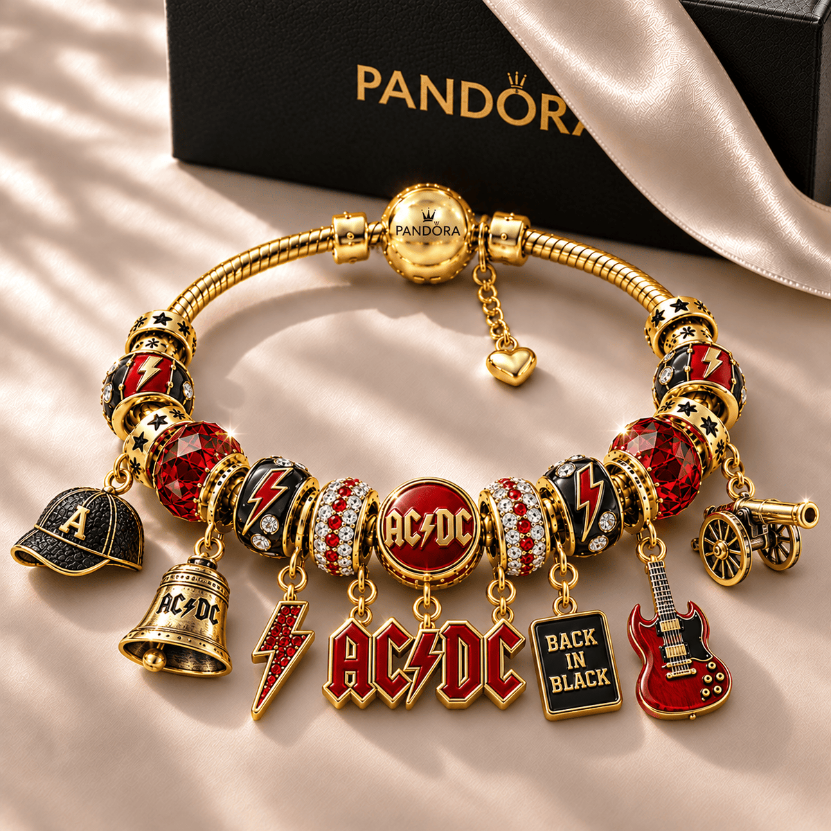 ACD Gold Charm Bracelet Set NHVH