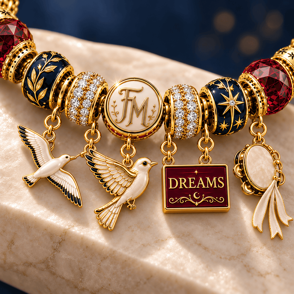 FLM Gold Charm Bracelet Set NHVH