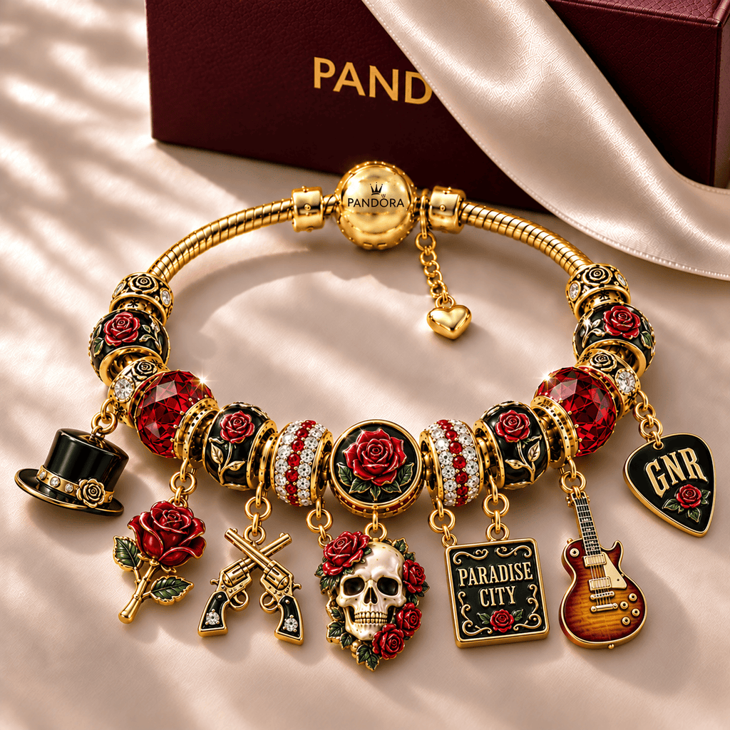 GNR Gold Charm Bracelet Set NHVH