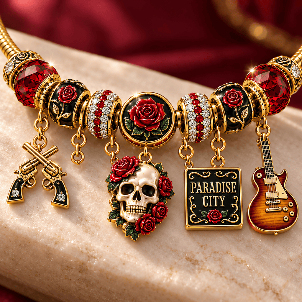 GNR Gold Charm Bracelet Set NHVH