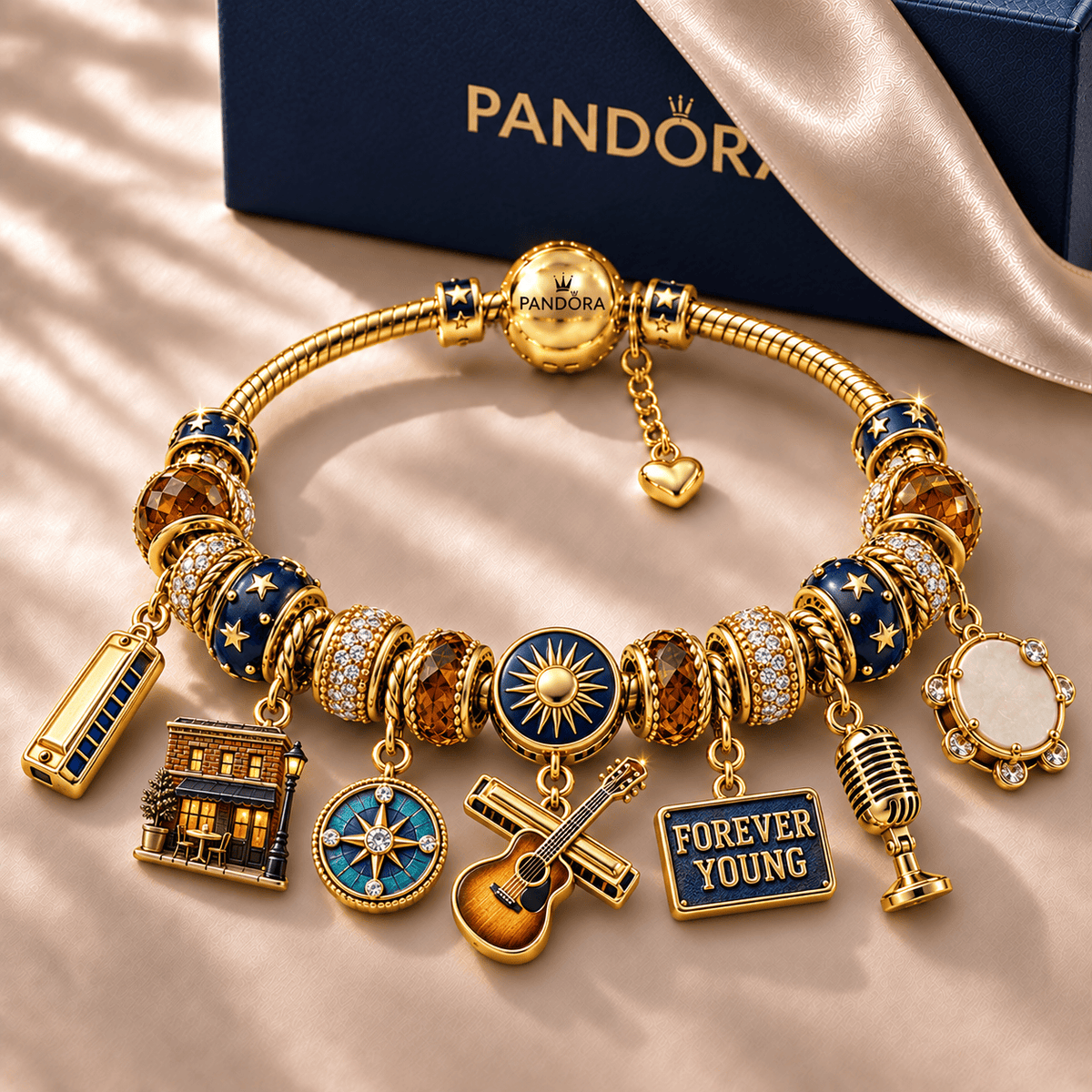 BDL Gold Charm Bracelet Set NHVH