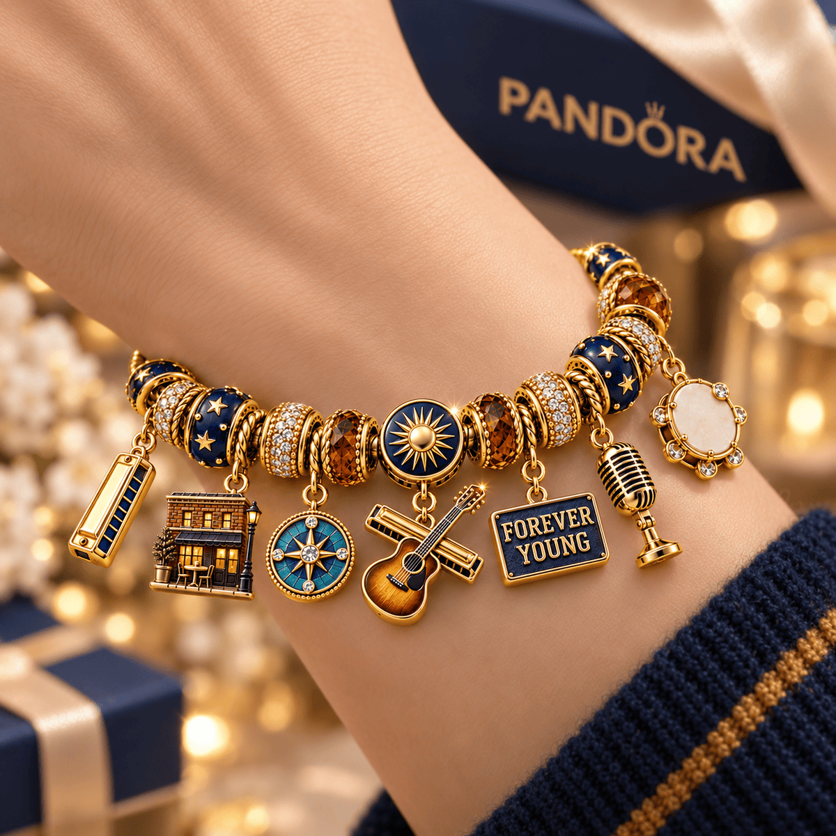 BDL Gold Charm Bracelet Set NHVH