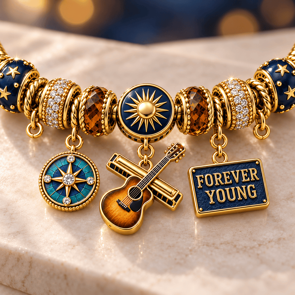 BDL Gold Charm Bracelet Set NHVH