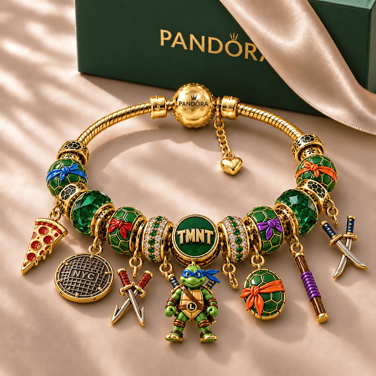 NJT Gold Charm Bracelet Set NHVH