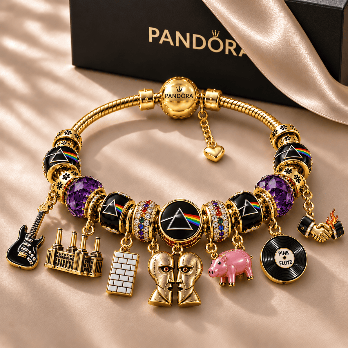 PFD Gold Charm Bracelet Set NHVH