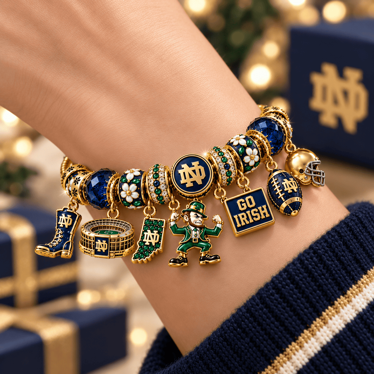 NDFI Gold Charm Bracelet Set NHVH