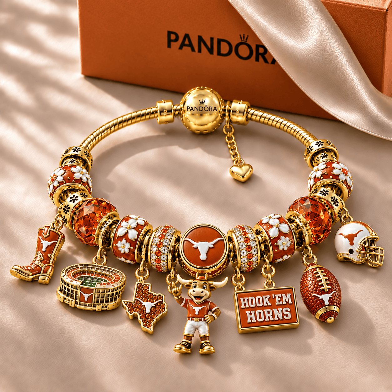 TLS Gold Charm Bracelet Set NHVH