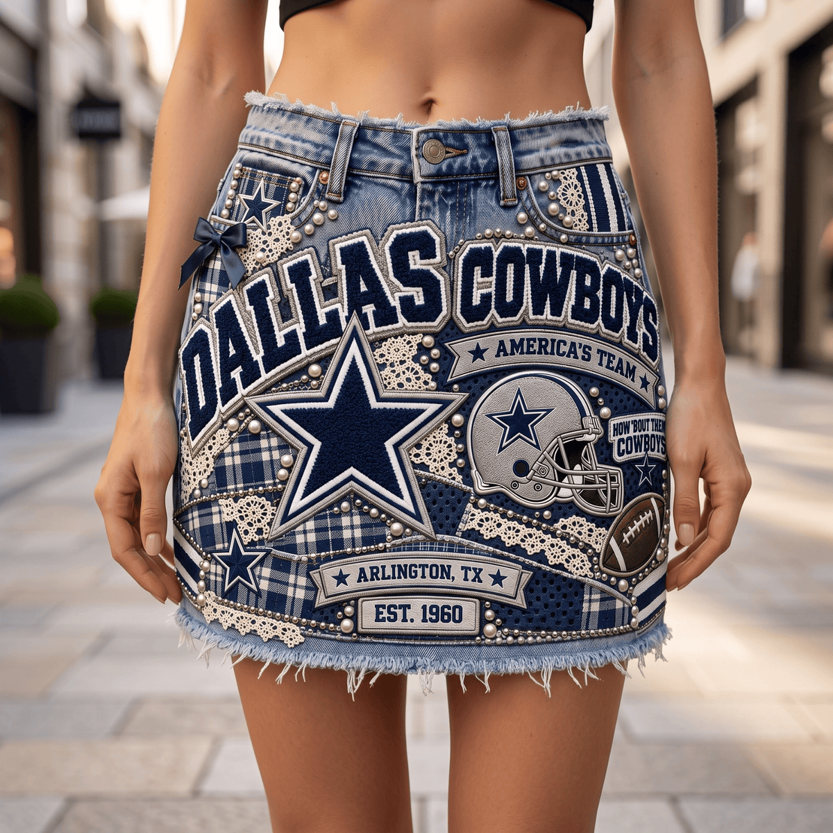 DLCB Embellished Denim Skirt NTKO