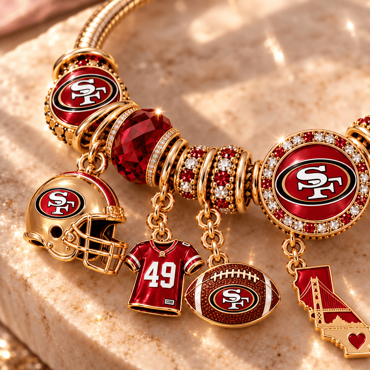 SF49 Gold Charm Bracelet Set PNPA