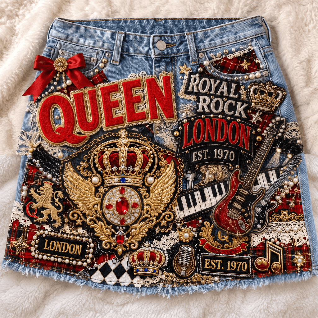 QNN Embellished Denim Skirt NTKO
