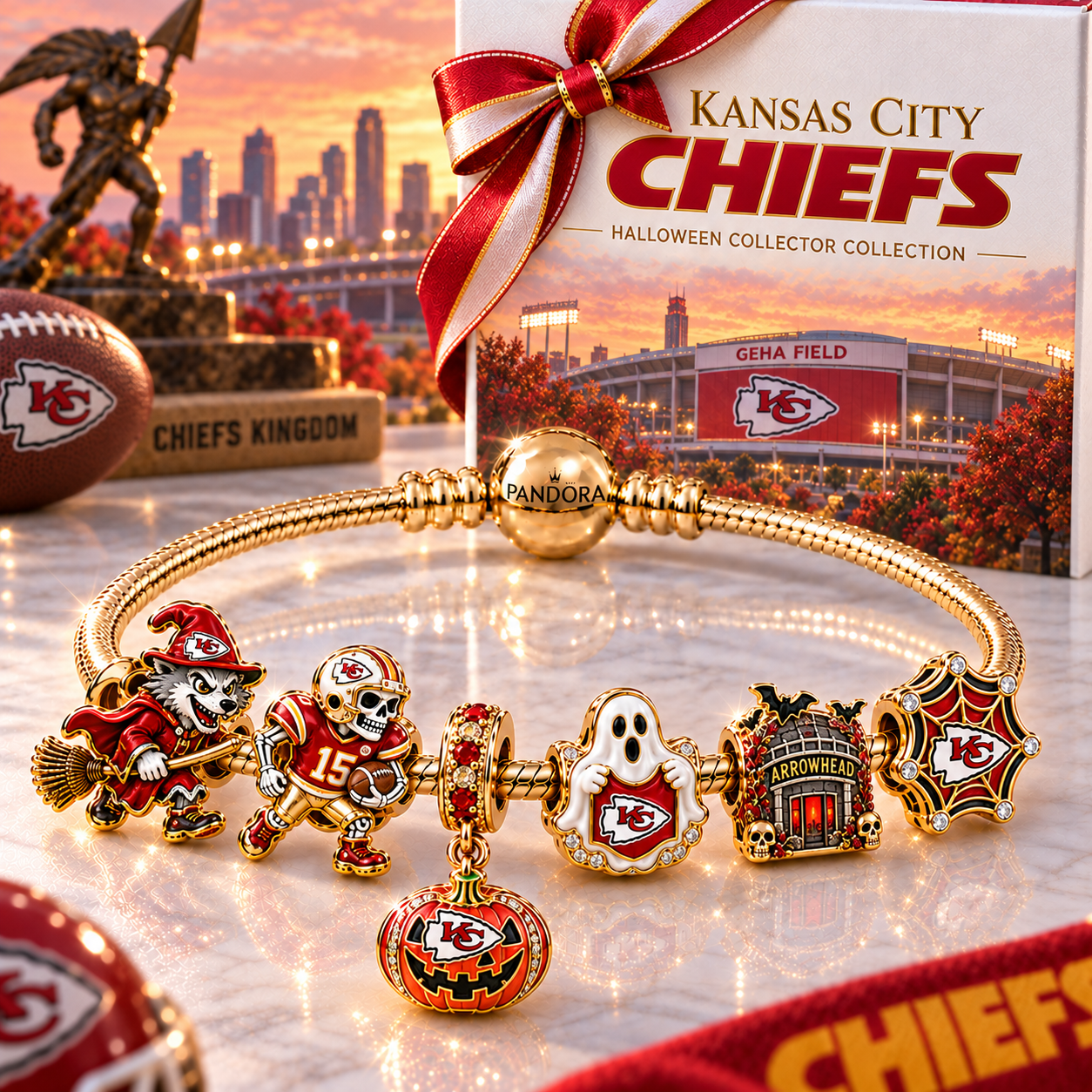 KCC Gold Charm Bracelet Set NHVH