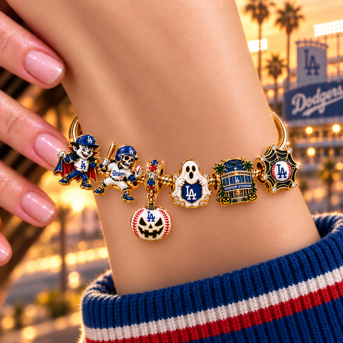 LAD Gold Charm Bracelet Set NHVH