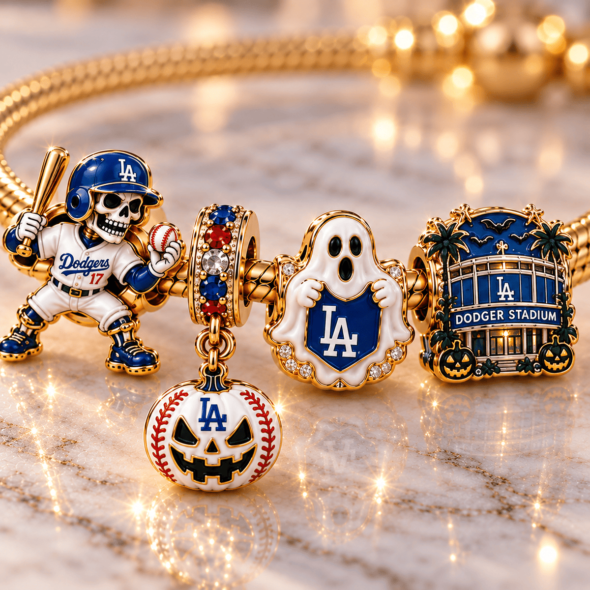 LAD Gold Charm Bracelet Set NHVH