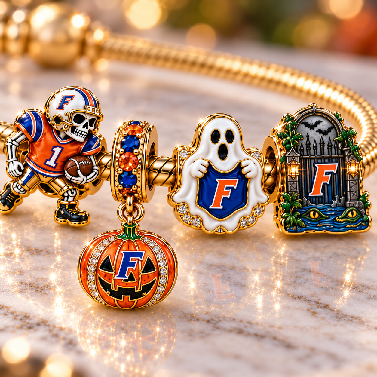 MHC Gold Charm Bracelet Set NHVH