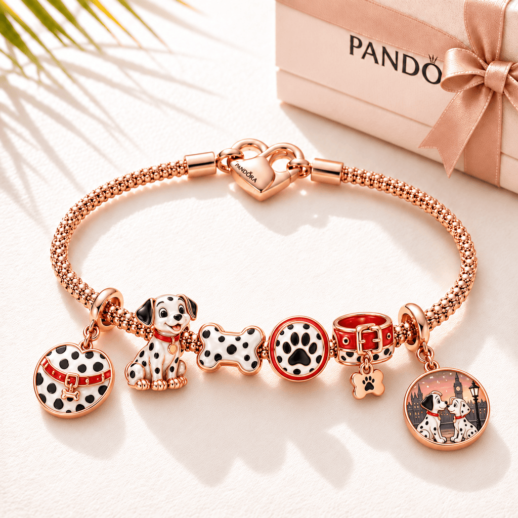 101D Rose Gold Charm Bracelet Set TTTT