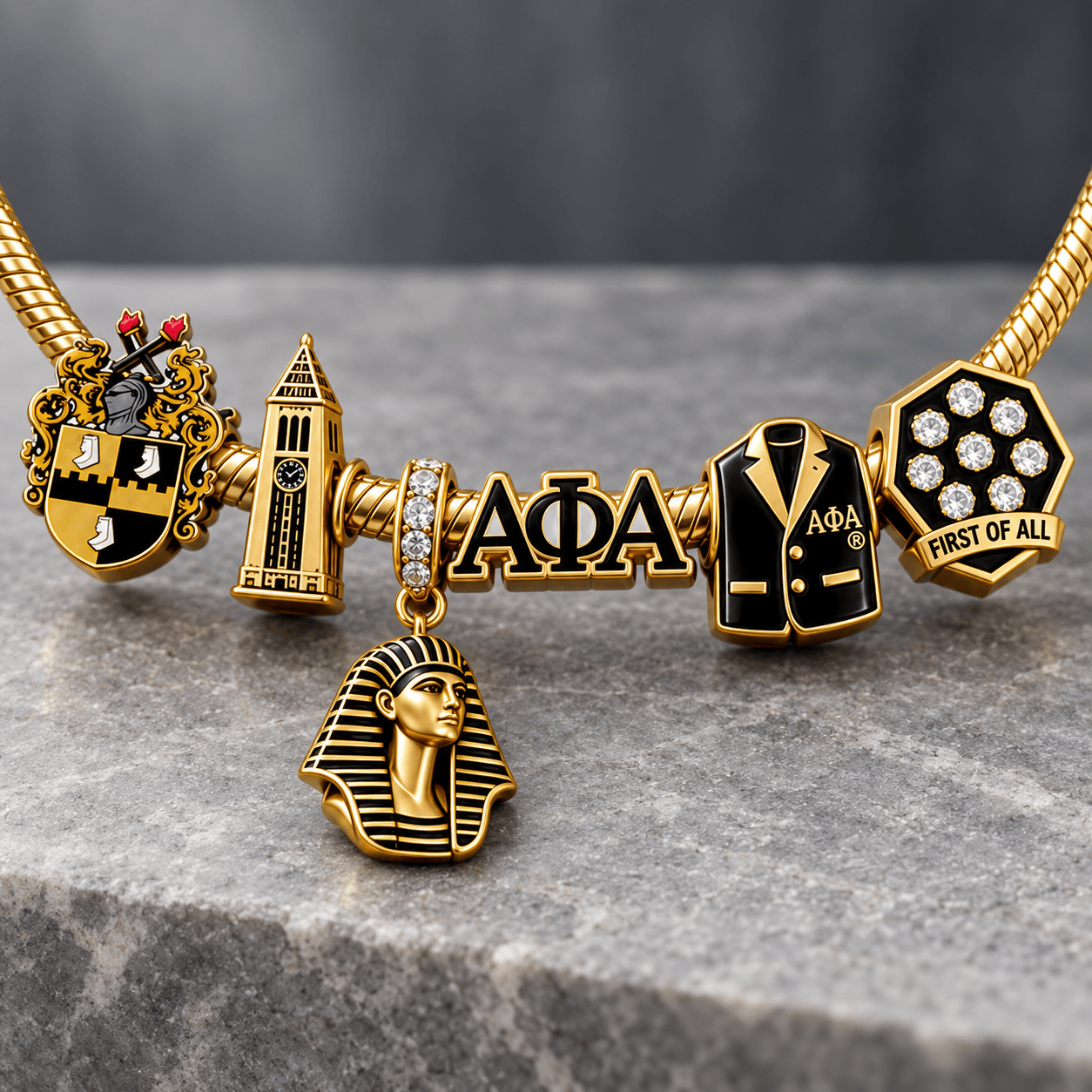 APA Silver Charm Bracelet Set NTVA
