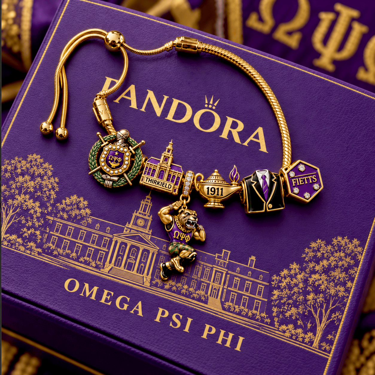 OMPP Silver Charm Bracelet Set NTVA