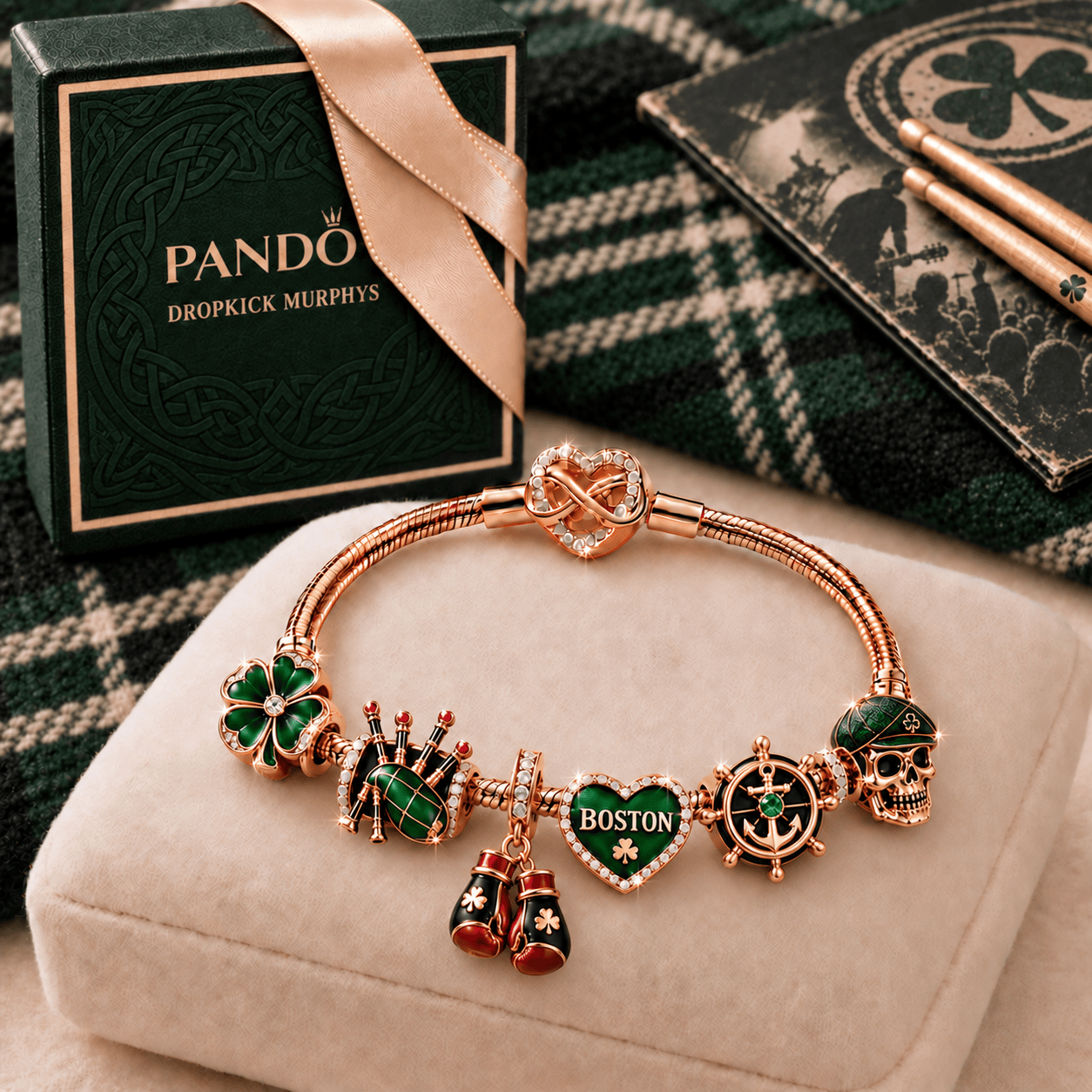 DKMP Rose Gold Charm Bracelet Set TMH