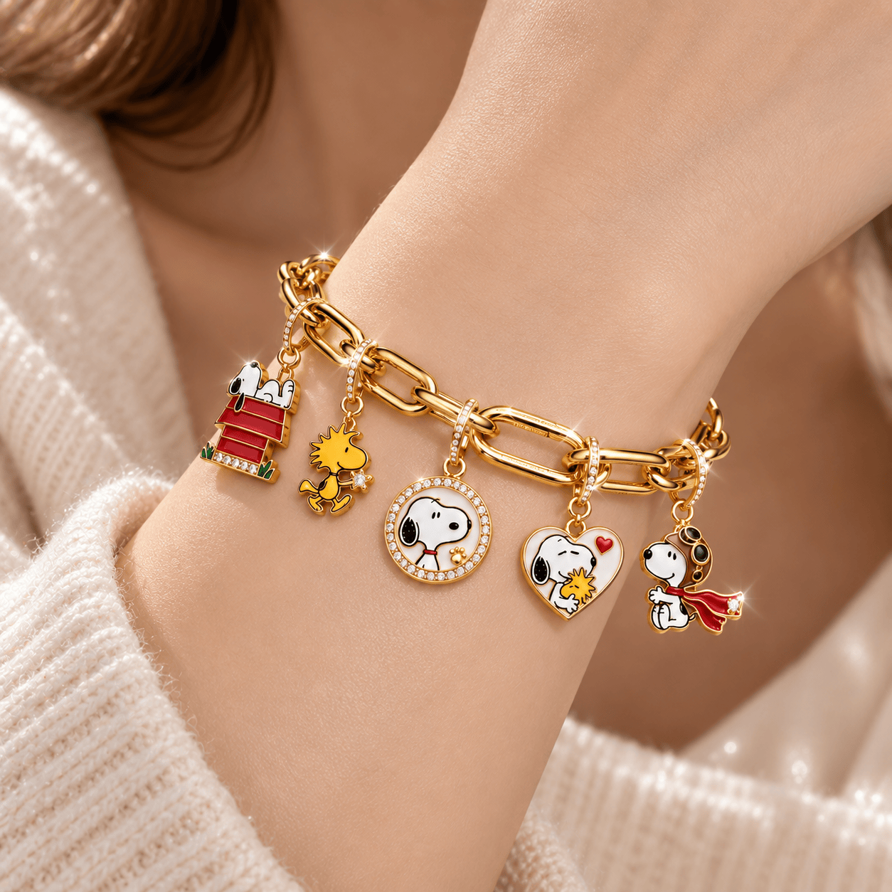 SNPY Gold Charm Bracelet Set BMD