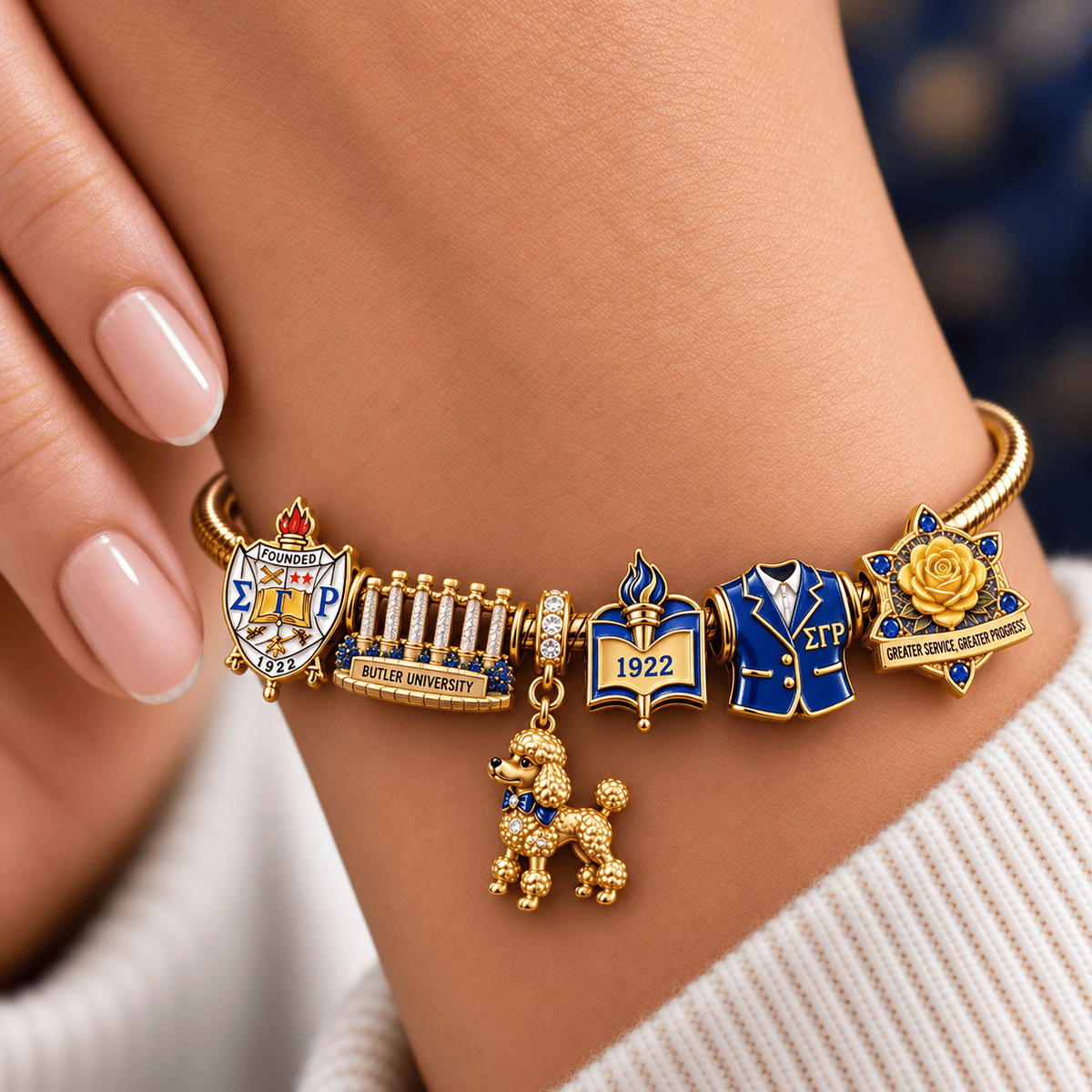 SGRO Silver Charm Bracelet Set NTVA