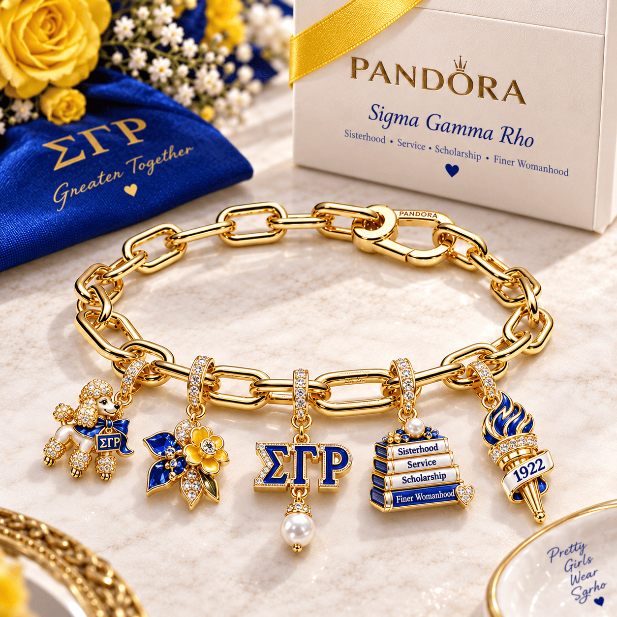 SGRO Gold Charm Bracelet Set BMD