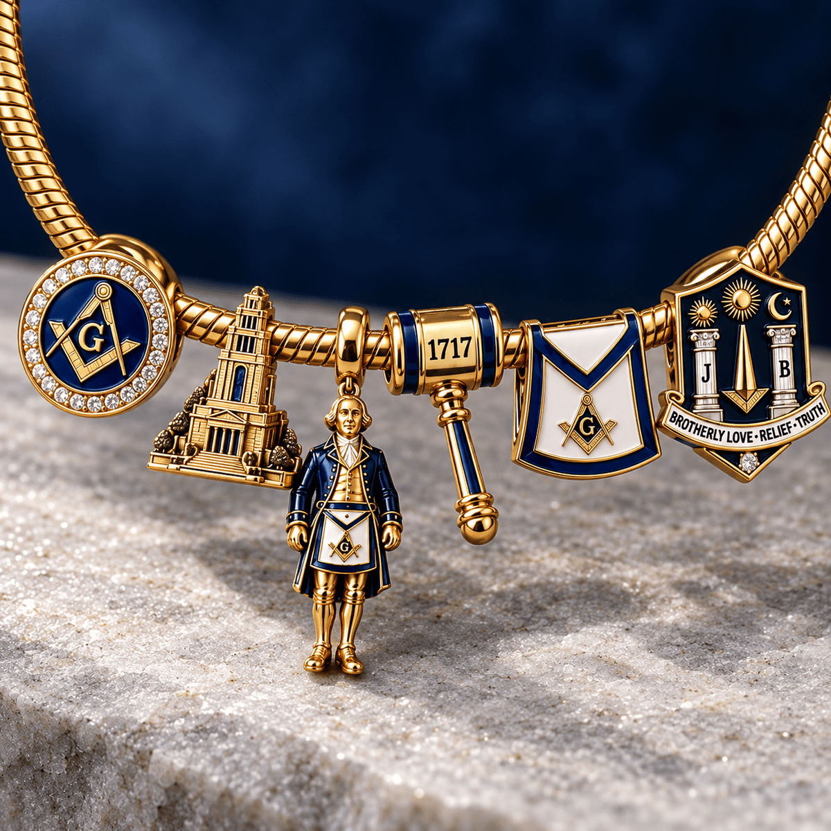 MAS Silver Charm Bracelet Set NTVA