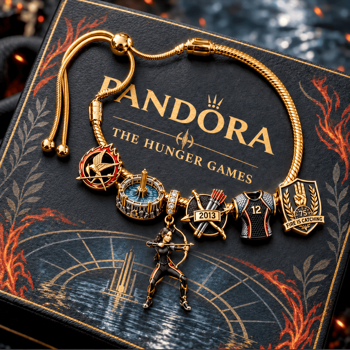 THG Silver Charm Bracelet Set NTVA