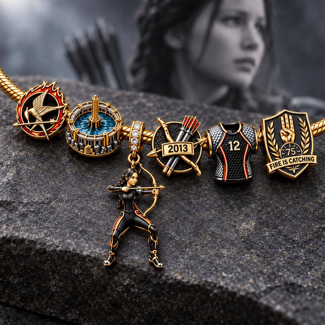 THG Silver Charm Bracelet Set NTVA