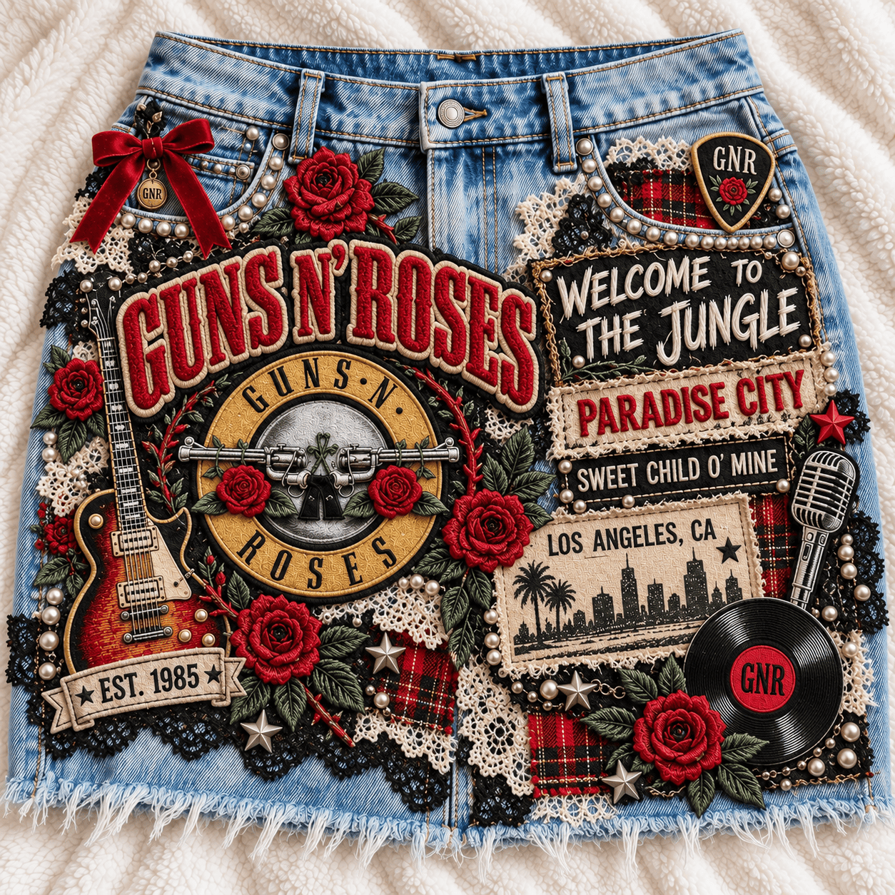 GNR Embellished Denim Skirt DNBN