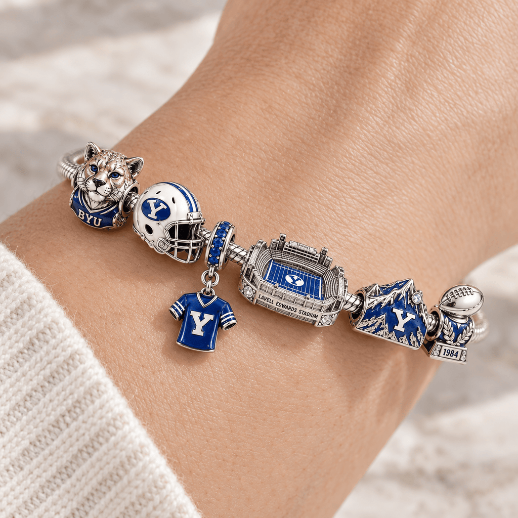 BYU Silver Charm Bracelet Set PTKL