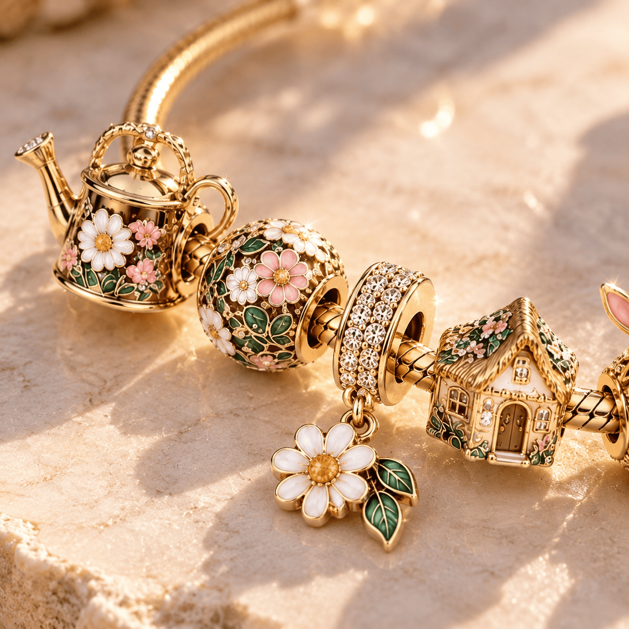 CTC Gold Charm Bracelet Set TTN