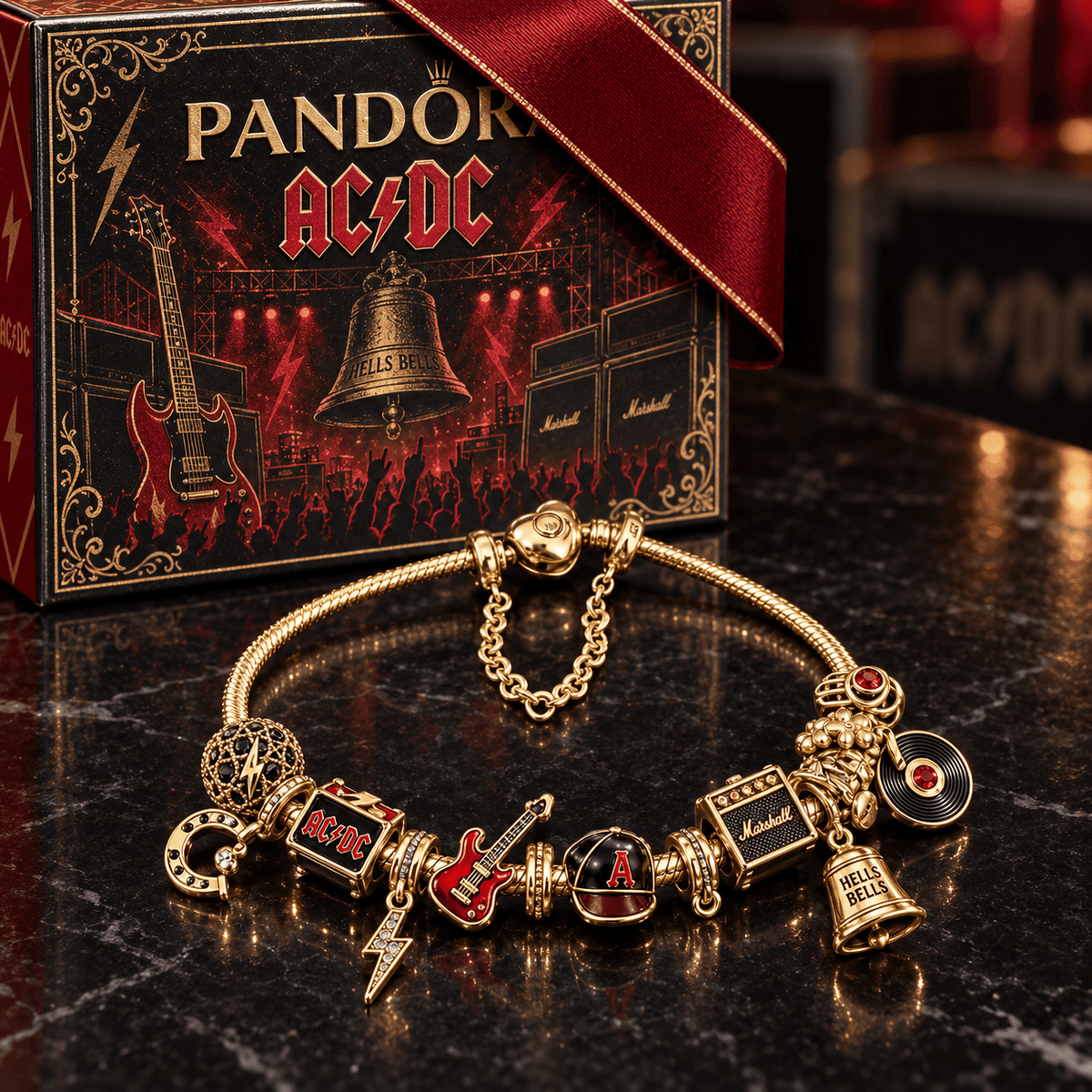ACD Gold Charm Bracelet Set PTKL