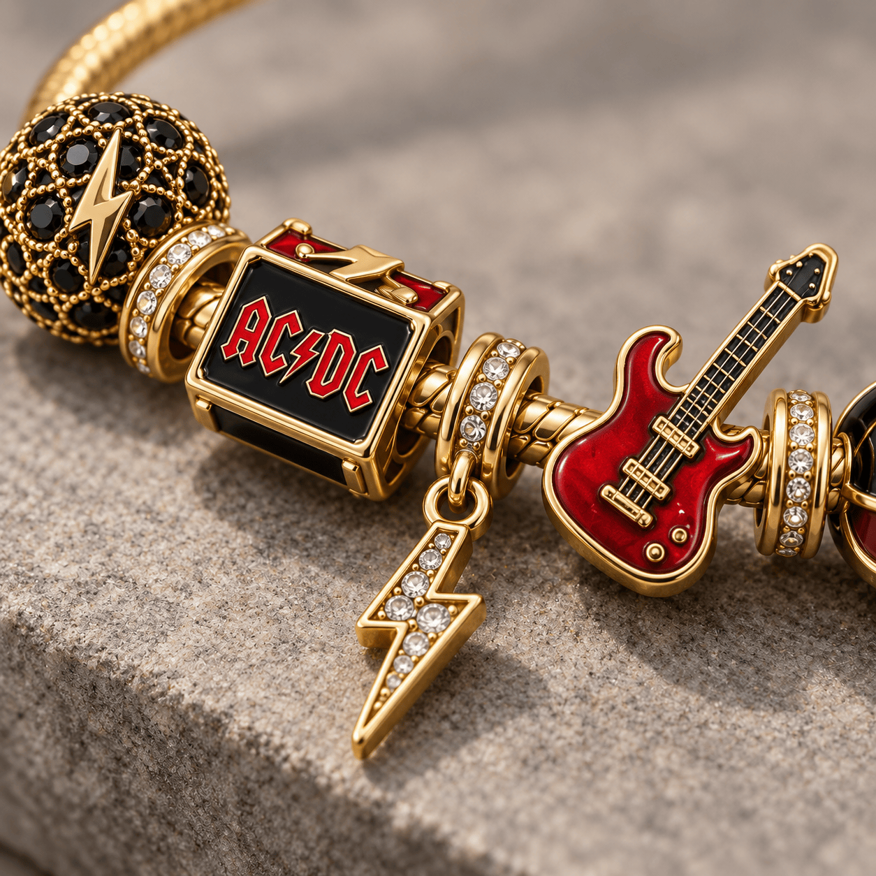 ACD Gold Charm Bracelet Set PTKL