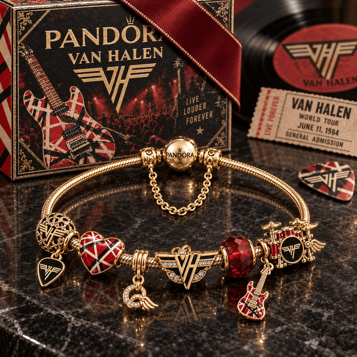 VHL Gold Charm Bracelet Set PTKL