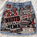 NKOTB Embellished Denim Skirt DNBN