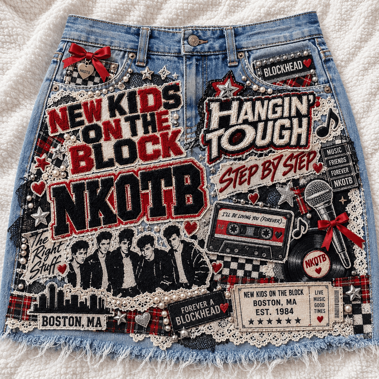 NKOTB Embellished Denim Skirt DNBN