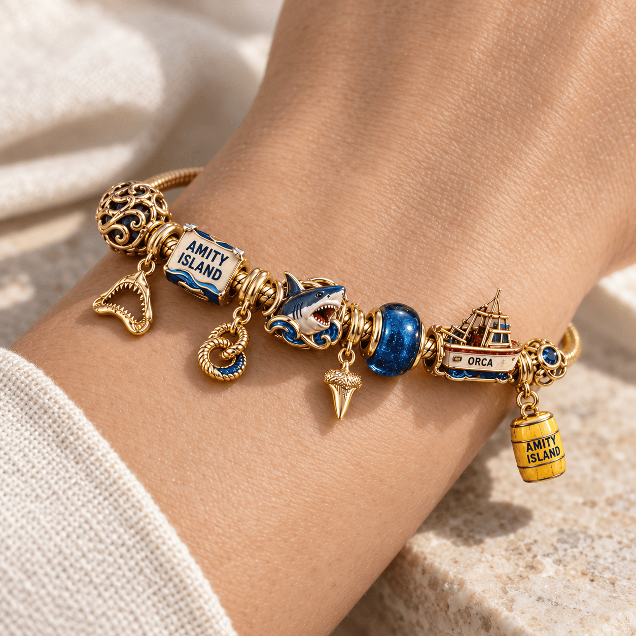 JAWS Gold Charm Bracelet Set PTKL