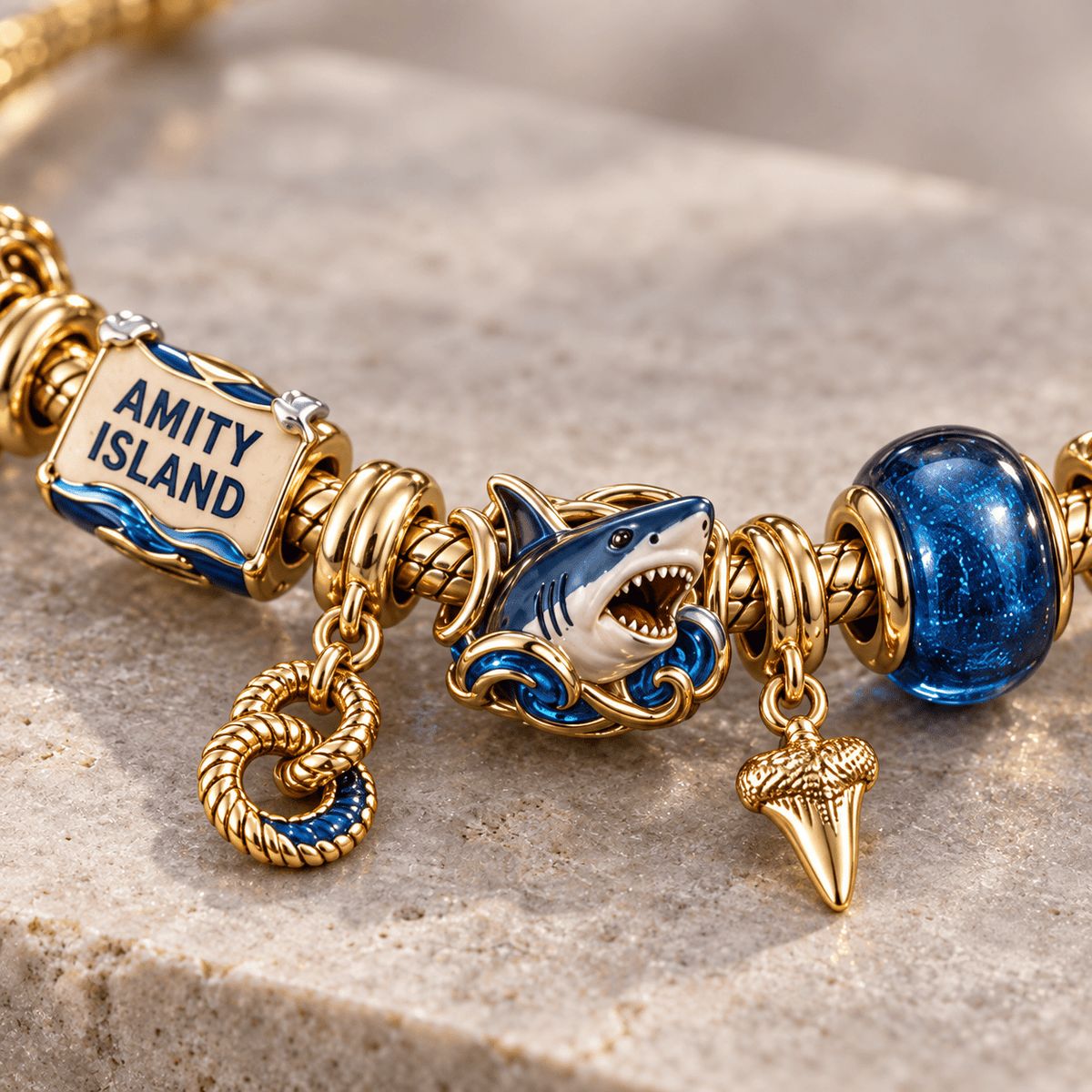 JAWS Gold Charm Bracelet Set PTKL