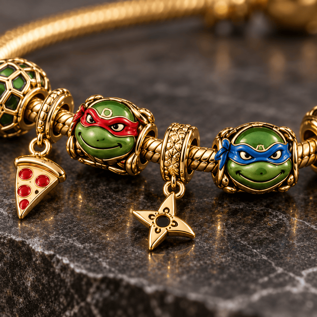 NJT Gold Charm Bracelet Set PTKL