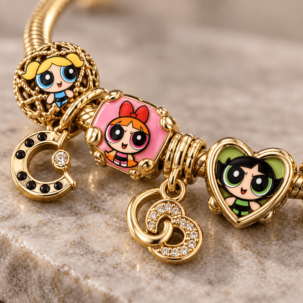 TPPG Gold Charm Bracelet Set PTKL