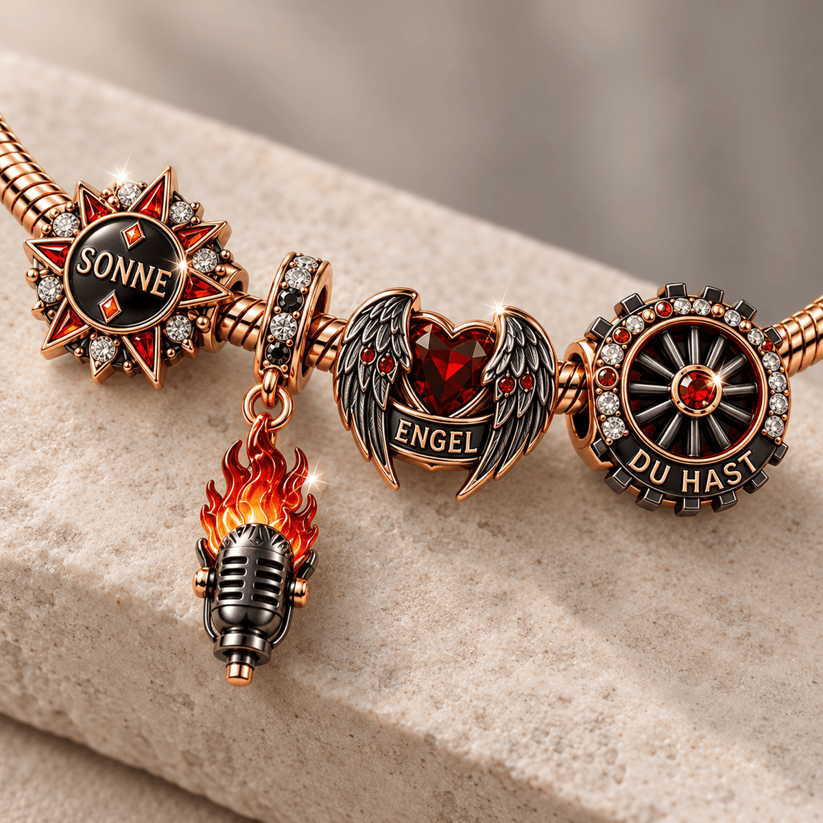 RMS Rose Gold Charm Bracelet Set TMH
