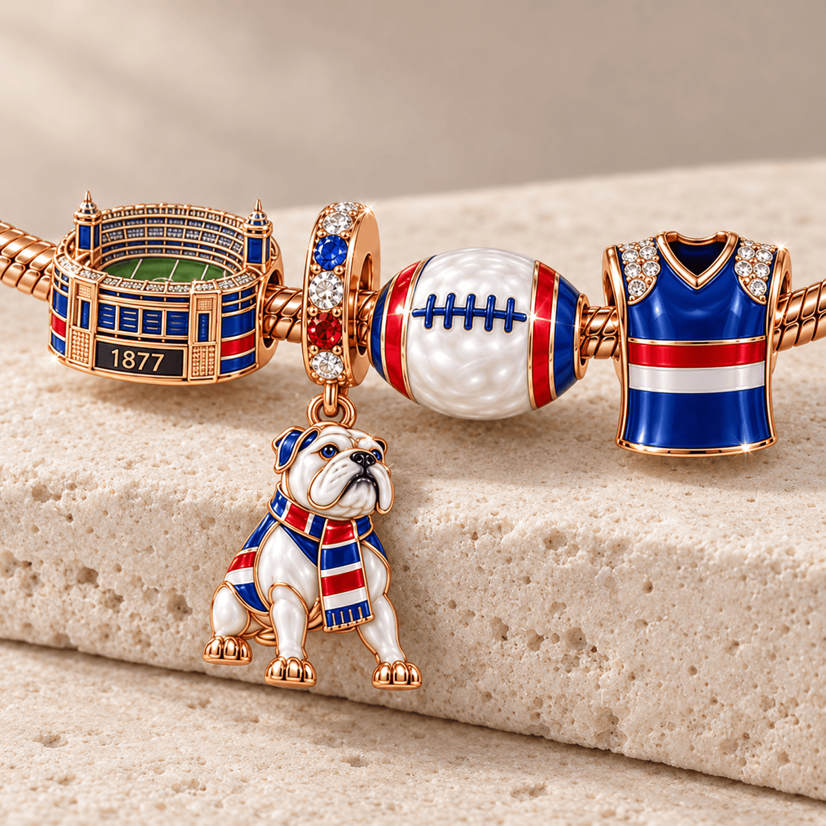 WTB Rose Gold Charm Bracelet Set TMH