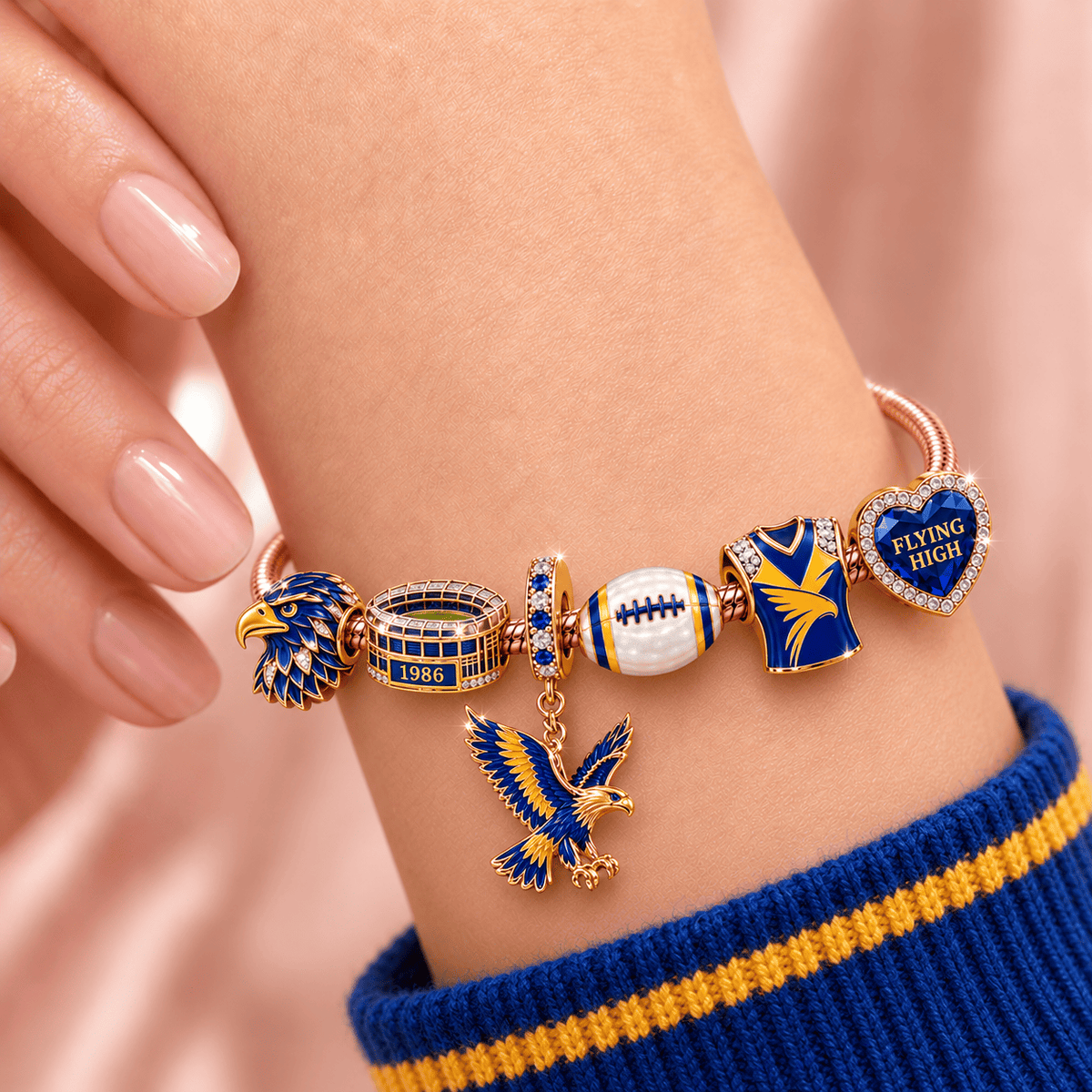 WCE Rose Gold Charm Bracelet Set TMH