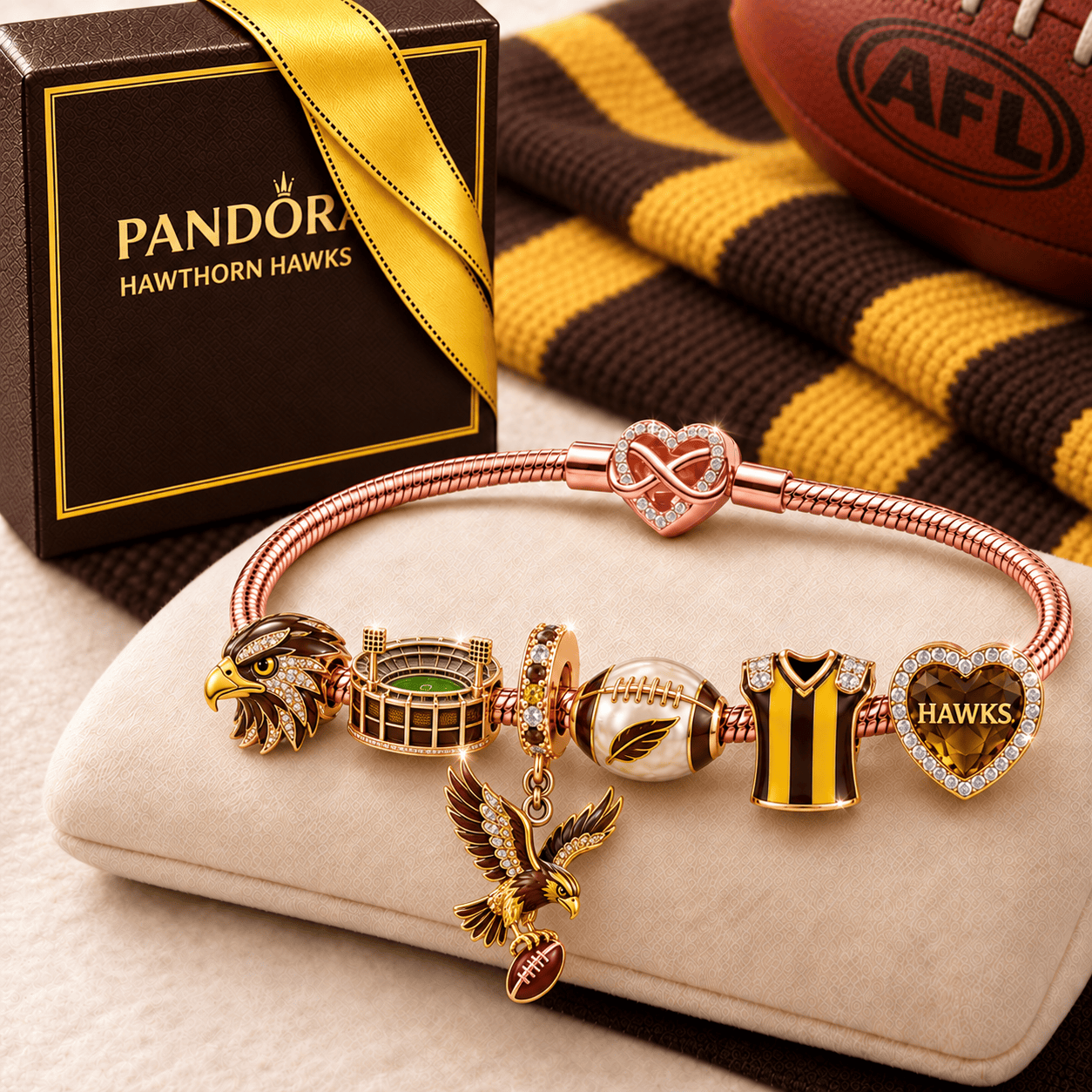 HTH Rose Gold Charm Bracelet Set TMH
