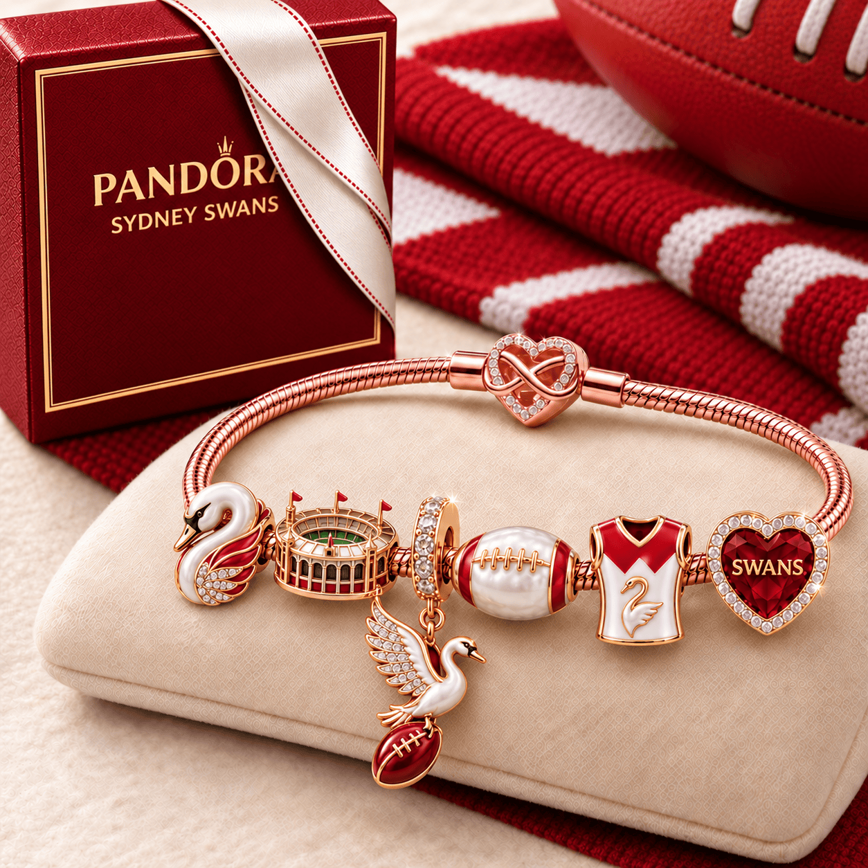 SNSW Rose Gold Charm Bracelet Set TMH
